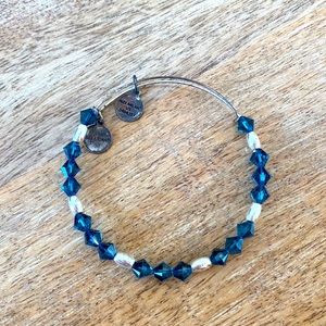 Alex and ani navy and silver bracelet